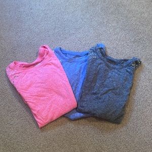 Girls Justice long sleeve rhinestone tees size 7